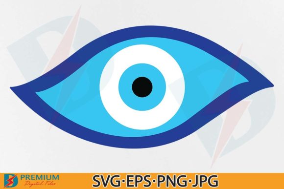 Evil Eye, Blue Evil Eye Grafik T-shirt Designs Von Premium Digital Files