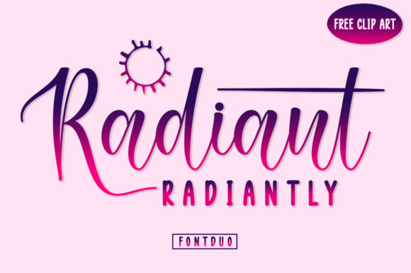 Radiant Radiantly Fontes Script Fonte Por Fadlilah Studio