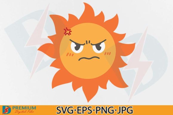 Sun, Angry Sun Grafik T-shirt Designs Von Premium Digital Files
