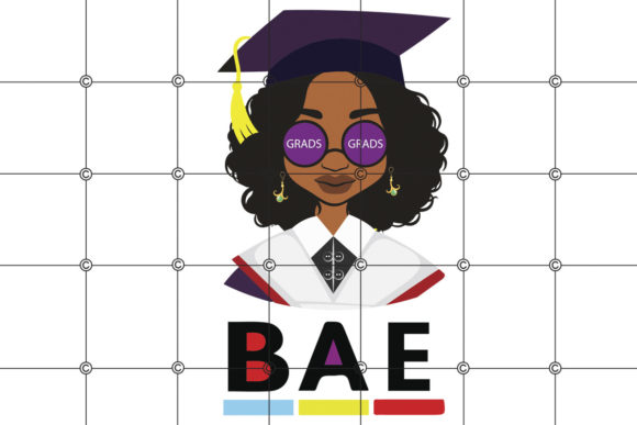 Grads BAE, Black Girl Gift Graphic Print Templates By Design World