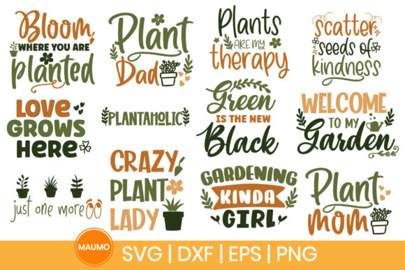 Garden Plants Svg Quote Bundle Graphic Print Templates By Maumo Designs