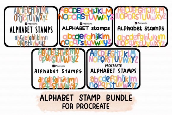 Procreate Alphabet Stamp Mini Bundle Grafica Spazzole Di Jyllyco