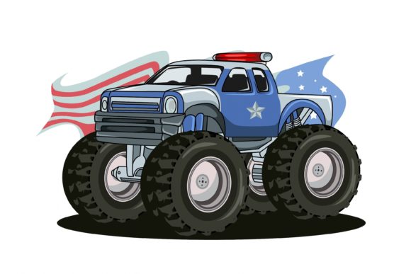 Police Big Truck Hand Drawing Vector Graphic Illustrations By inferno.studio3