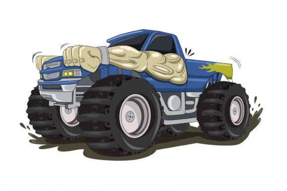 The Big Monster Truck Car Illustration Graphic Illustrations By inferno.studio3