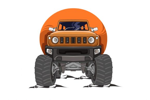 The Orange off-road Monster Truck Graphic Illustrations By inferno.studio3
