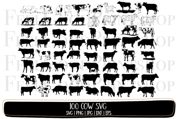 100 Cow SVG Bundle Cow Svg for Cricut Graphic Crafts By FeelGoodPrintshop