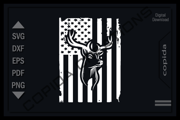 Deer Hunting American Flag Svg Cut File Graphic Crafts By Copida