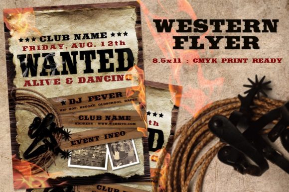 Western Party Event Flyer Invite Graphic Print Templates By Skyvara Supply