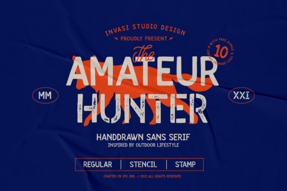 Amateur Hunter Display Font By invasistudio