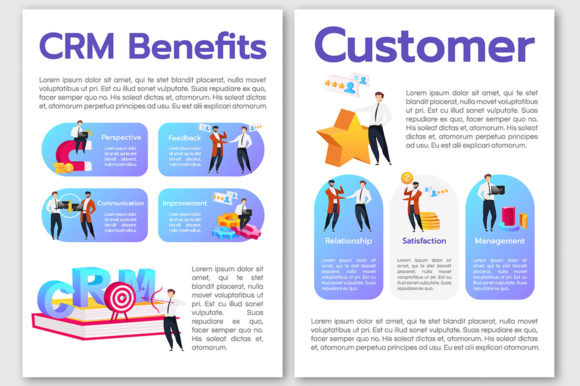 CRM Benefits Flat Vector Brochure Graphic Graphic Templates By TheImg