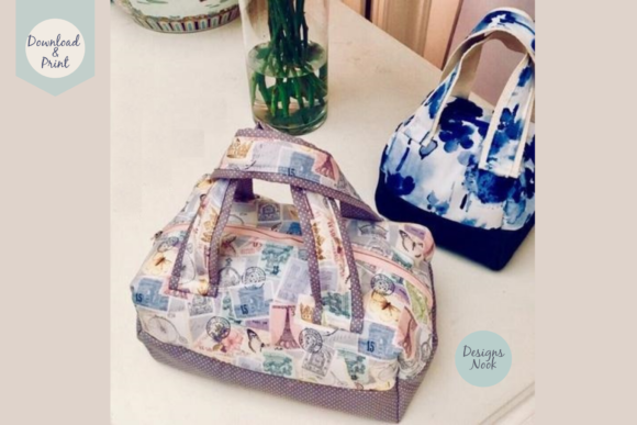 Sewing Pattern, Mini Duffel Bag, 2 Sizes Graphic Sewing Patterns By DESIGNS NOOK