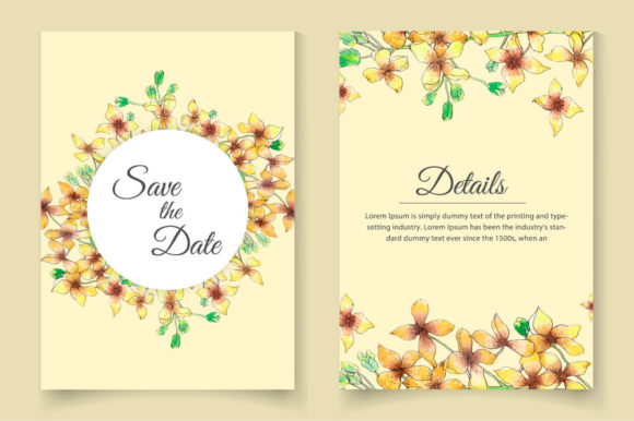 Wedding Invitation Card Set Template Graphic Print Templates By Colorway Studio