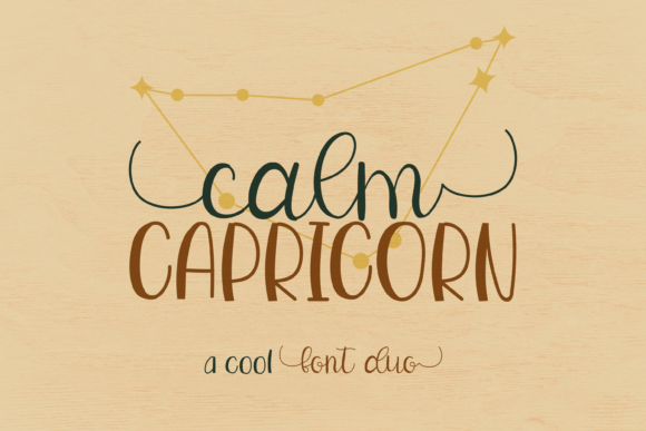 Calm Capricorn Duo Skript-Schriftarten Schriftart Von Sweet Vibes