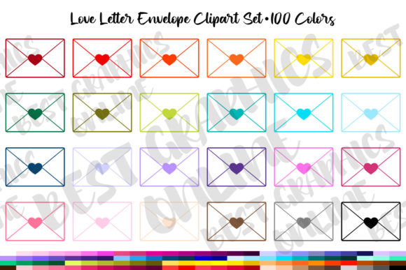 Envelope Clipart Set Love Letter Image Graphic Illustrations By bestgraphicsonline