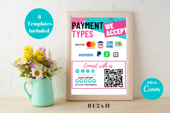 Colorful Payment Method Bundle Canva Graphic Websites By Dragonfly Printables