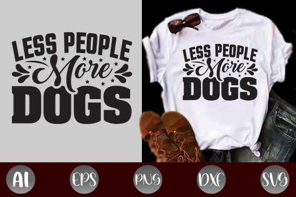Less People More Dogs Afbeelding Afdruk Sjablonen Door Graphic Art