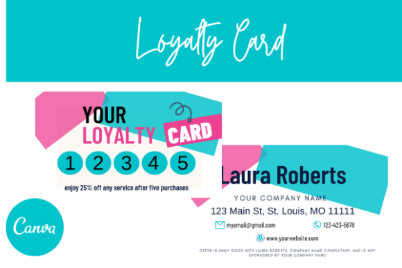 Business Loyalty Card, CANVA Template Graphic Print Templates By Dragonfly Printables