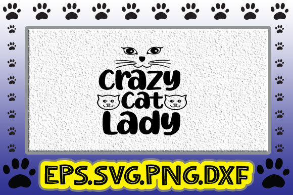 Crazy Cat Lady Grafika Szablony do Druku Przez thesvgfactory