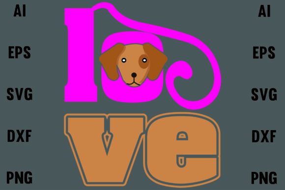 Love Dog T-shirt Design Graphic Print Templates By Graphic Art