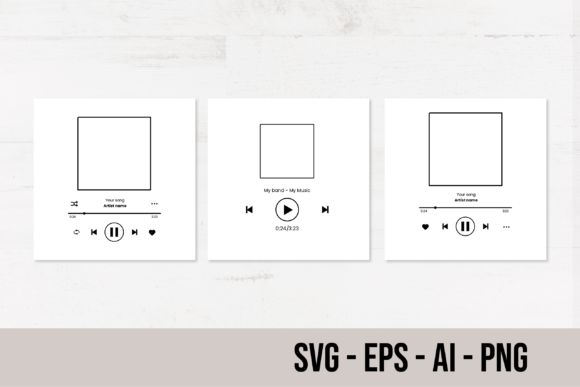Music Player Template Audio Button Graphic Crafts By Morning SVG