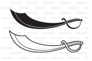Pirate Sword (Sabre) Graphic Illustrations By TribaliumArt 1