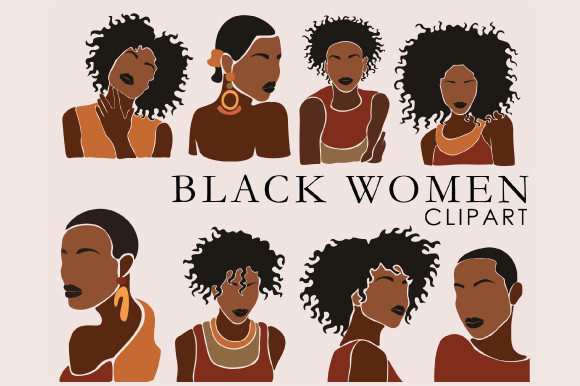 African Female Vector Clipart Graphic Illustrations By ArtStoryByYana