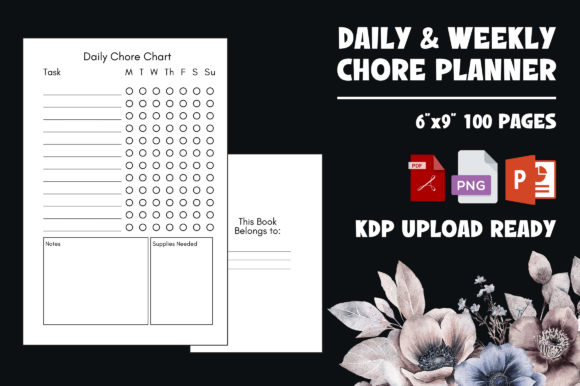Daily Chore Planner - KDP Interior Graphic KDP Interiors By Black Cardigan