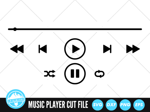 Music Player SVG | Music Buttons SVG Gráfico Manualidades Por lddigital