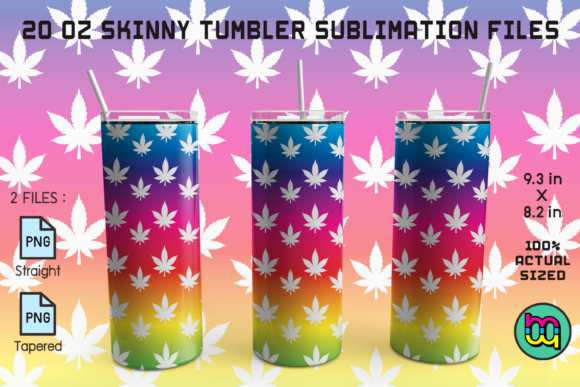 Skinny Tumbler 20oz LGBT Pride Fade Weed Graphic Illustrations By MiracleMaker