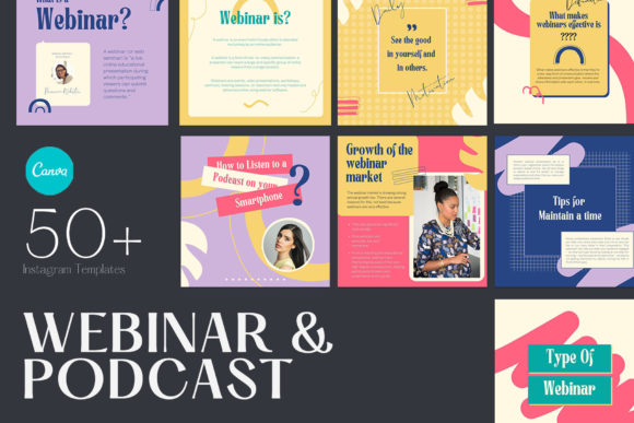 Webinar & Podcast | CANVA Template Graphic Web Elements By qohhaarqhaz
