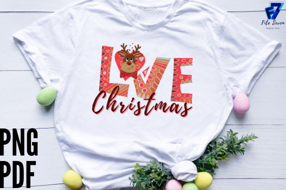 Christmas Reindeer Love Sublimation Png Graphic Crafts By File Seven Arts