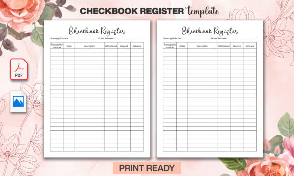 Printable Checkbook Register - Kdp Graphic KDP Interiors By Mehedi Hasan