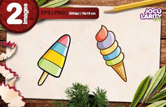 Yummy Colorful Ice Cream Illustration Graphic Illustrations By JocularityArt