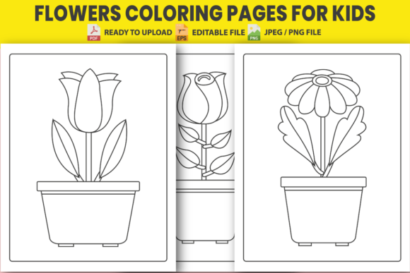 Flowers Coloring Pages Graphic Coloring Pages & Books Kids By Rx Designer