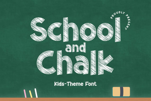 School and Chalk Display Font By airotype