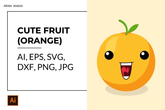 Cute Fruits - Orange #14 Gráfico Ilustraciones Imprimibles Por studioarahangin