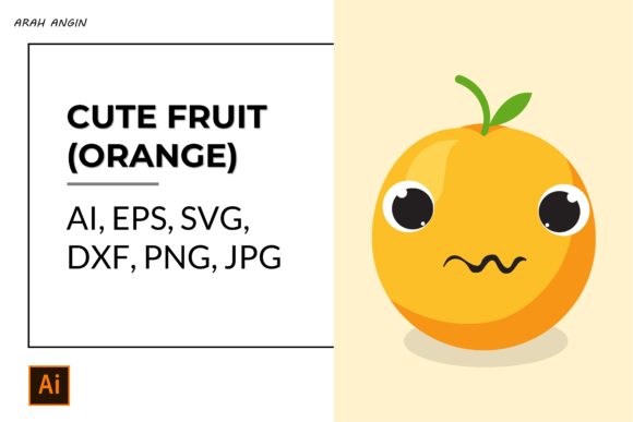 Cute Fruits - Orange #30 Gráfico Ilustraciones Imprimibles Por studioarahangin