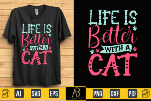 Cat Typography T Shirt Design Vector Graphic Print Templates By Abcrafts 1