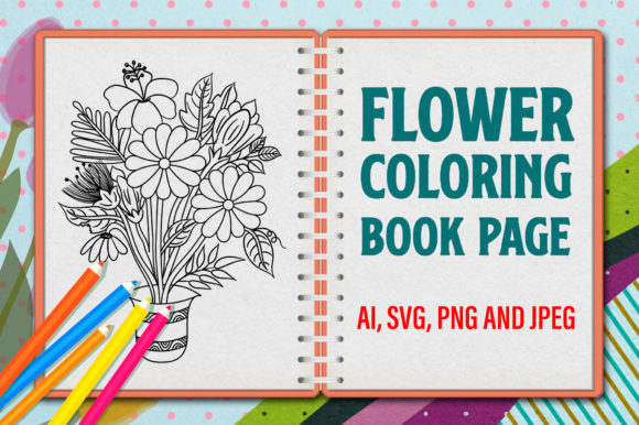 Flower Coloring Page. Floral Line Art Graphic Coloring Pages & Books By Graphicyes