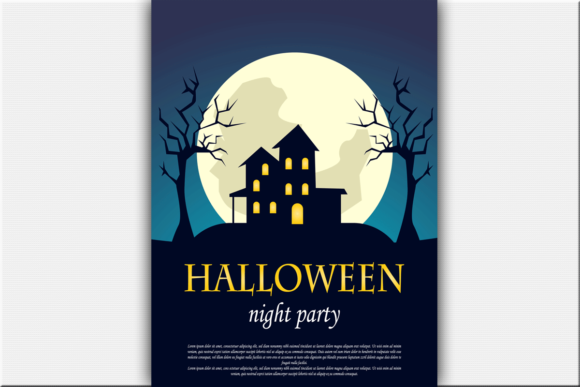 Halloween Poster Template Design Blue Graphic Graphic Templates By Eric Kusuma