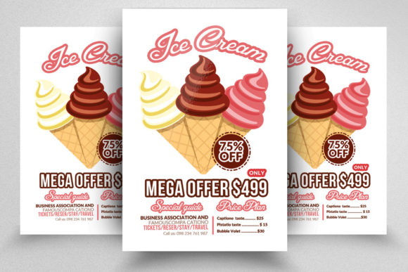 Ice Cream Shop Flyer Graphic Print Templates By Leza Sam