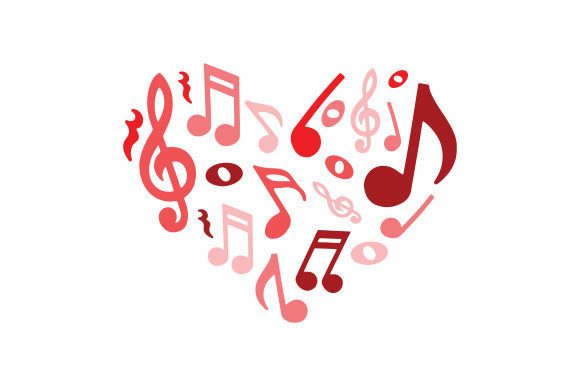 Musical Notes Forming a Heart Shape Música Archivo de Corte de Manualidades Por Creative Fabrica Crafts