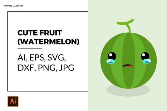 Cute Fruits - Watermelon #10 Gráfico Ilustraciones Imprimibles Por studioarahangin