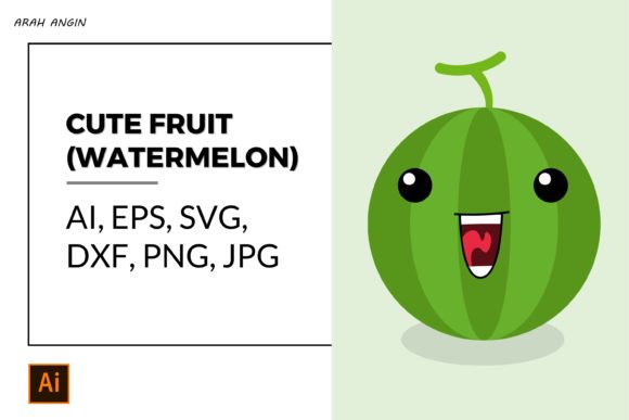 Cute Fruits - Watermelon #14 Gráfico Ilustraciones Imprimibles Por studioarahangin