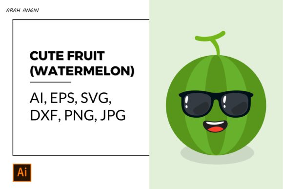 Cute Fruits - Watermelon #21 Gráfico Ilustraciones Imprimibles Por studioarahangin