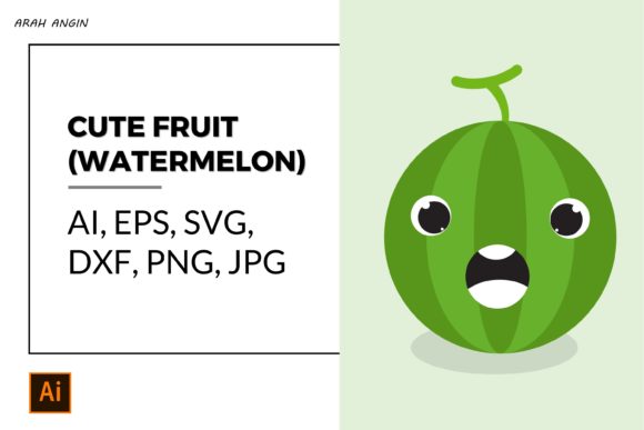Cute Fruits - Watermelon #29 Gráfico Ilustraciones Imprimibles Por studioarahangin