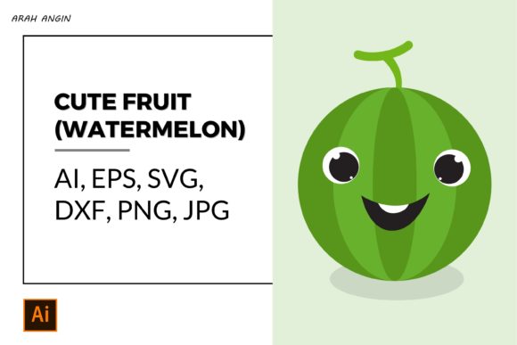 Cute Fruits - Watermelon #31 Gráfico Ilustraciones Imprimibles Por studioarahangin