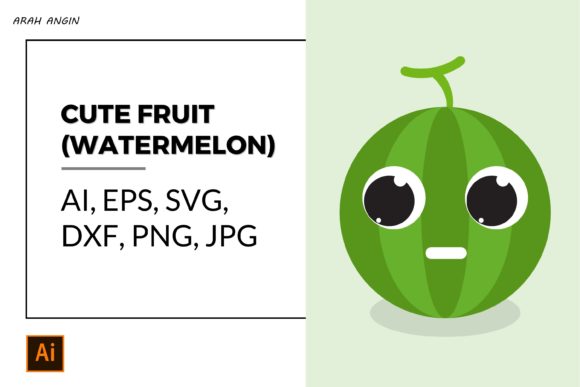 Cute Fruits - Watermelon #33 Gráfico Ilustraciones Imprimibles Por studioarahangin