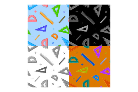 Patterns with Ruler, Protractor, Triangl Afbeelding Papieren Patronen Door RNko
