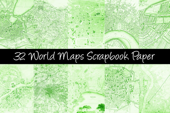 32 Vintage Antique World Maps Scrapbook Illustration Illustrations Imprimables Par squeebcreative